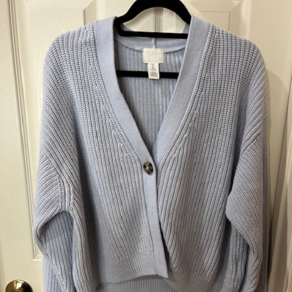 Thick Purple Grey Cardigan